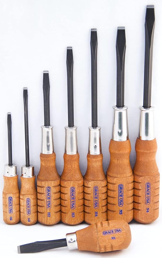 Grace USA Original Gun Care Screwdriver Set, Tools & Accessories for Gunsmithing & Woodworking, 8 Piece Set, Made in USA