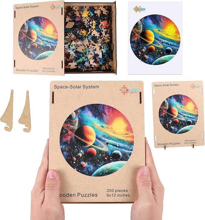 MEATRN Puzzles for Adults 500 Pieces - Space Themed Solar System Jigsaw Puzzles, Colorful Astronomy Design, Creative Gift Idea for Science Enthusiasts, Wall Decor, 16.5x16.5 in