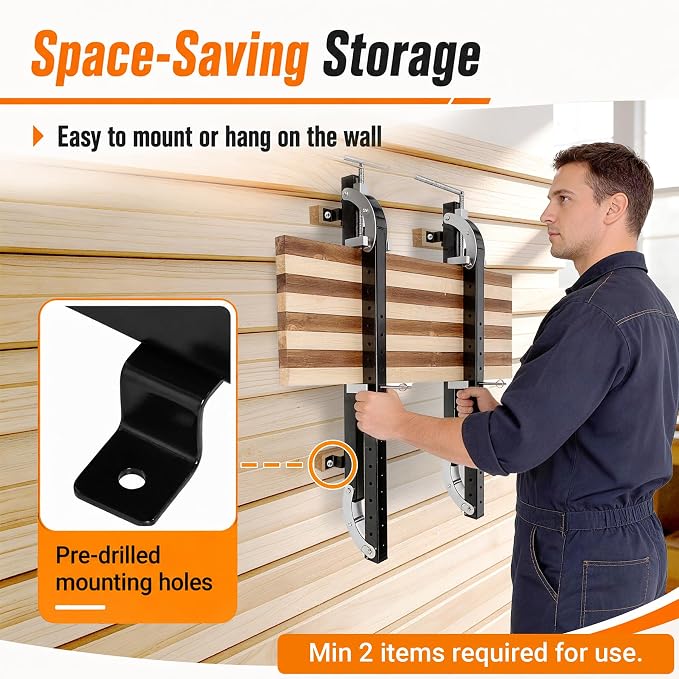 36" Panel Clamp 1 Pack with 2 U-Shaped Blocks, Fits Panels 4.3"-21" Length, 0.8" - 4.3" Thickness, Heavy Duty 4-Way Pressure Parallel Clamp with Powder-Coated Finish for Woodworking Projects