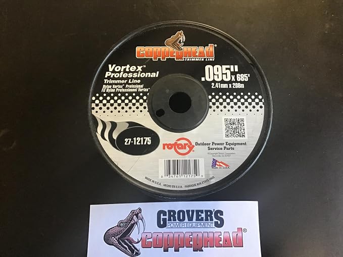 Rotary 12175 Vortex Trimmer Line 095 x 685'. 3 lb Spool. Copperhead Trimmer Line. Professional Trimmer Line.