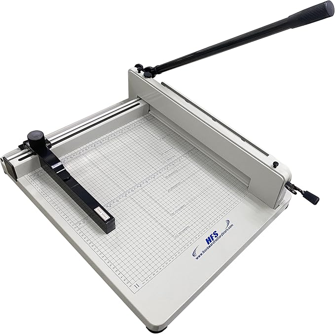 HFS(R) Heavy Duty Guillotine Paper Cutter 400 Sheet Capacity | Solid Steel Construction (A3-17'' paper cutter)
