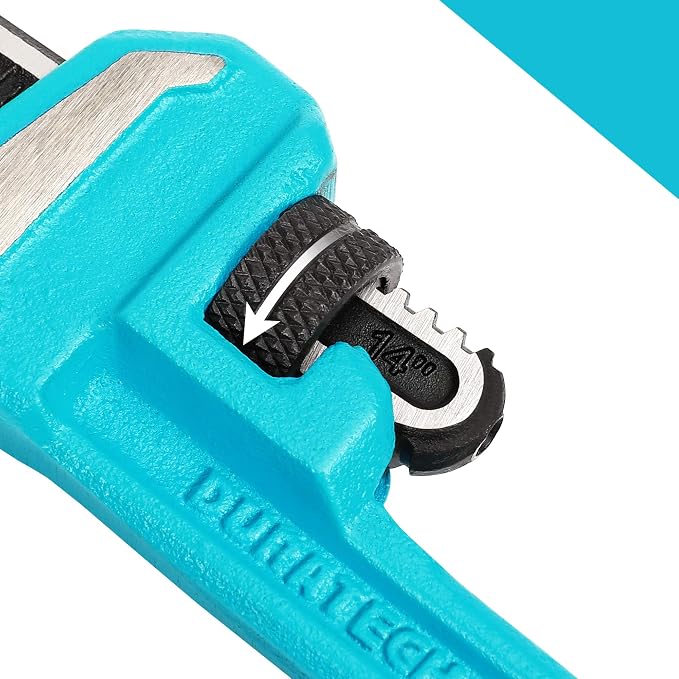 DURATECH 14-Inch Heavy Duty Pipe Wrench, Adjustable Plumbing Wrench | Malleable Cast Iron Handle, Exceed GGG standard