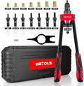WETOLS Rivet Nut Tool Kit, 14-Inch Rivnut Tool with 7 Metric and SAE Mandrels, Professional Hand Riveter with 70Pcs Rivnuts Assortment Kit, Manual Rivet Nut Gun with Rugged BMC Case