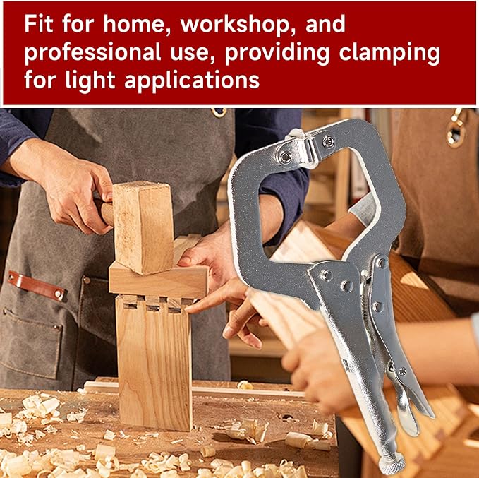 findmall 5Pcs 6 Inch Locking C Clamps with Swivel Pads Heavy Duty C-Type Locking Plier Table and Tool Vise Grip for Shop Home Farm and Automotive DIY Woodworking Welding Cabinetry Pocket Hole Joinery