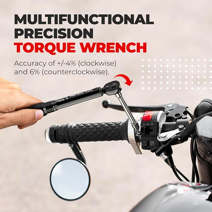 PRO BIKE TOOL Bike Torque Wrench Set - 1/4 Inch Drive, 2.2-16.9 Nm | 20-150 in-lb, Allen & Torx Bits, Extension Bar, Protective Storage Case