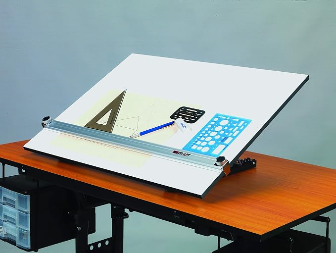 Martin Universal Design 23" x 31" Pro-Draft Deluxe Adjustable Parallel Straightedge Board, White Melamine, 1 Each (U-PEB2331K)
