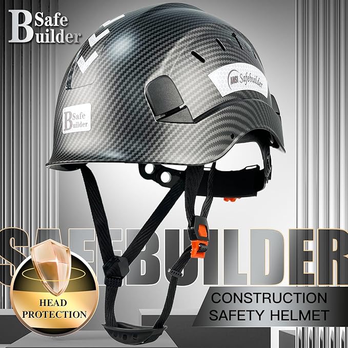 Construction Safety Helmet ABS Hard Hat Adjustable Ventilation System Hardhats Industrial Work Head Protection for Men Certified ANSI/ISEA Z89.1