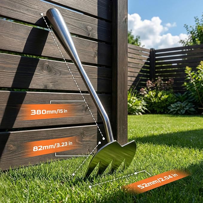 LOOHOI Weed Puller Tool, Heavy-Duty Stainless Steel Weeding Tool with Extendable Handle, Portable Garden Weed Removal Tool for Vegetable Gardening Backyard Farm Planting & Weeding