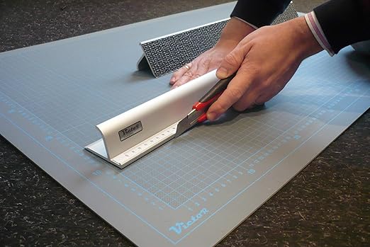 Victor 24-Inch Professional Aluminum Safety Ruler with Finger Guard Edge and Non-Slip Base – Precision Cutting Tool for Craft Projects – Durable Safety Ruler