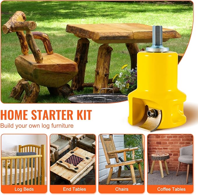 VEVOR Tenon Cutter, 1.5" / 38 mm Diameter, Premium Aluminum & Steel Log Furniture Cutter, with Dual Curved Blades & Button Screws Home Master Kit, Commercial Woodworking Tool for Home Beginner DIY