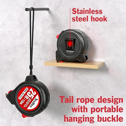 2 Pack Tape Measure 25 ft, Easy Read Retractable Measuring Tape 1-Inch Wide, Great for House Construction and Carpenter