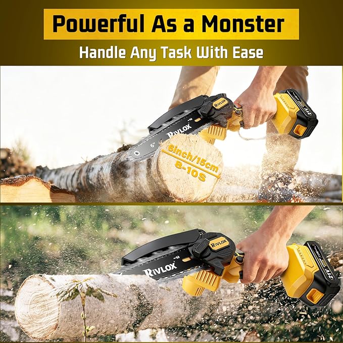 Mini Chainsaw 6 Inch,Mini Chainsaw Cordless,Handheld Electric Saw With 2 Pack 2000mAh Battery，Suitable For Tree Pruning And Wood Cutting，Gifts For Men, Fathers, And Garden Enthusiasts