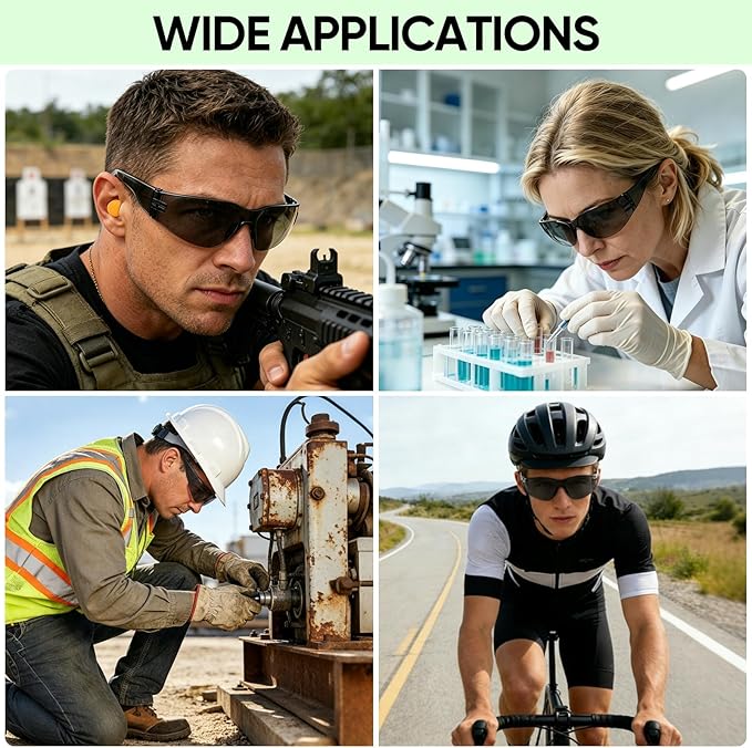 TICONN Clear Safety Glasses for Men and Women, Safety Goggles with Scratch Impact Resistant Meets ANSI Z87.1 Standard