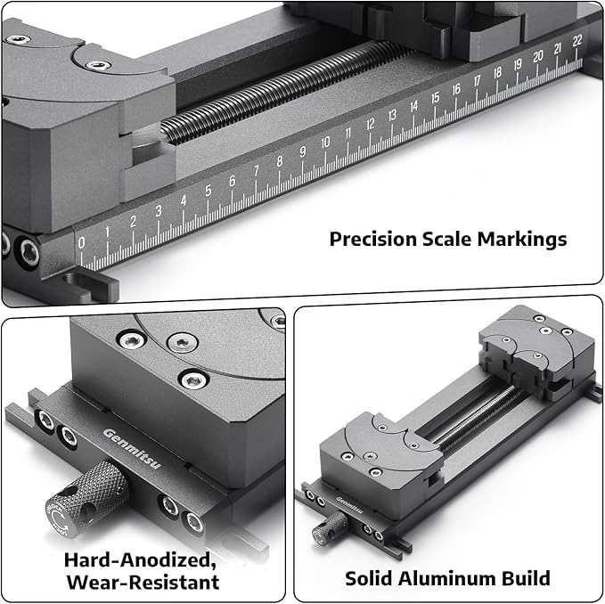 Genmitsu Fractal Vise with 100° Adjustable Jaw for Irregular Shape, 120mm Clamping Range, Dual Fixation Design for Genmitsu & Other CNC Router Machines
