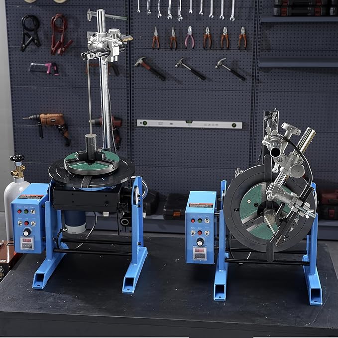 VEVOR Rotary Welding Positioner 66LBS / 30KG, 0-90° Welding Positioning Turntable Table 1-12RPM 80W, with 12.4 Inch 3-Jaw Lathe Chuck & Welding Torch Stand Holder for Cutting, Grinding, Assembly