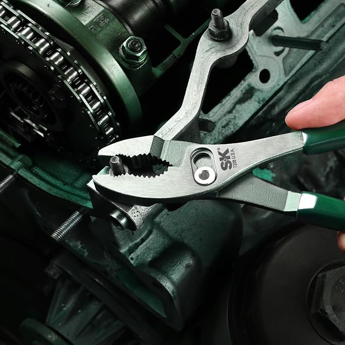 SK Tools USA 2-Piece Pliers Set, 6 & 8'' Slip Joint Pliers, 2-Jaw Position | Premium High Carbon Steel, Angled Teeth, Anti-Slip Padded Handle