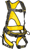Guardian 21030 Cyclone Construction Harness with Waist Pad | Side D-Rings|OSHA & ANSI Compliant | Black/Yellow | M-L