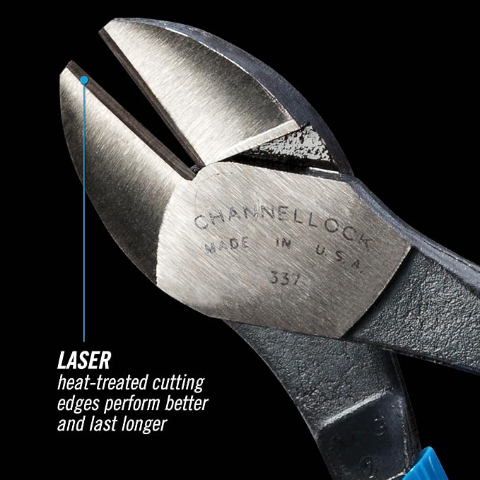 Channellock Diagonal Cutting Plier 337 - Precision Sidecutters, Wirecutters - 7 in
