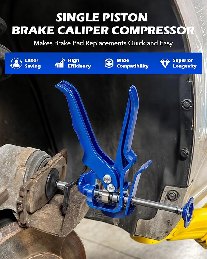 Orion Motor Tech Speedy Brake Caliper Compression Tool, Heavy Duty Caliper Piston Compressor Tool for Brake Pad Replacement, Disc Brake Caliper Tool for Single Piston Dual Piston on Most Cars & Trucks