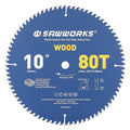 SawWorks 10" 80T ATB Carbide Circular Saw Blade, Precision Finish for Table Saw, for Detailed Woodworking & Custom Furniture, 5/8" Arbor