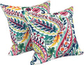 LVTXIII Outdoor/Indoor Throw Pillows, Decorative Throw Pillows with Inserts, 18"x18" Square Pillows for Bed, Couch, Sofa and Patio Furniture, Set of 2, Vigour Paisley