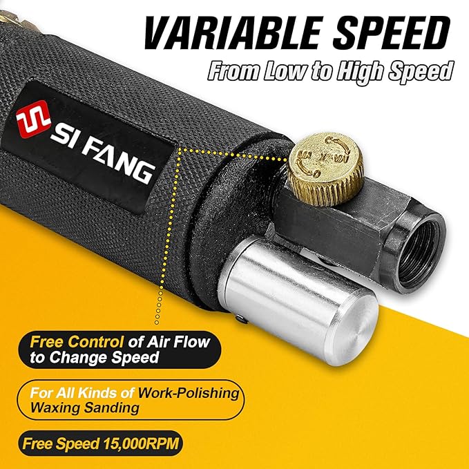 SI FANG 2'' 3'' Mini Orbital Air Sander High Speed Random Orbital Sander Detail Sanders for Auto Body Work, Latest Stable Version