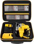 ANKHOH EVA Hard Case for DEWALT DCS334B/DCS335B Jig Saw, Black | Custom-fit EVA jigsaw Case with Blade, Battery and Charger Storage, Handle and Shoulder Strap, Box Only