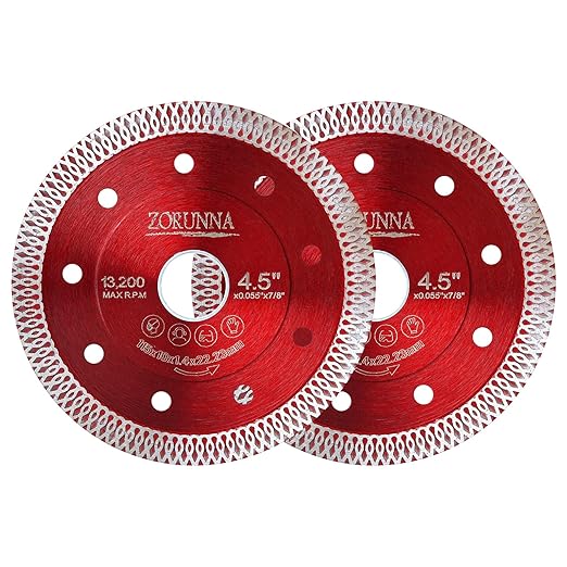 4.5" Diamond Blade for Angle Grinder, Super Thin Tile Saw Blades for Smooth Cutting, 2Pcs Indestructible Disc for Grinder Cutting Porcelain Ceramic Tile Granite Marbles Multi-Pack Value