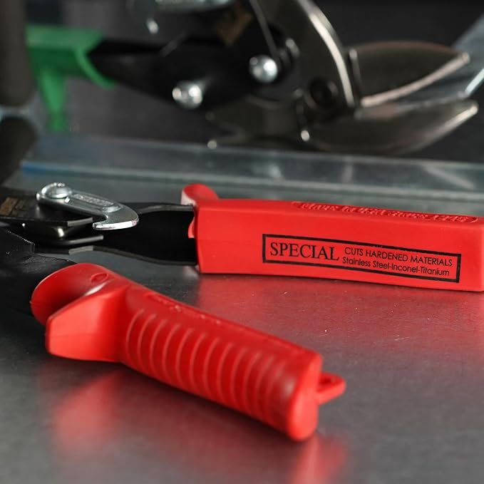 MIDWEST Special Hardness Aviation Snip - Left Cut Regular Stainless Steel Cutting Shears, Made in the USA - MWT-SS6716L