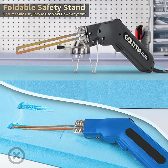 Hot Knife Foam Cutter, Innovative Pro Styrofoam Cutting Tool Kit with Foldable Safety Stand, Electric 190W Hot Knife with 4 Blades for PP, EPS, XPS, EVA, EPE, PU, KT Board (KD-5)