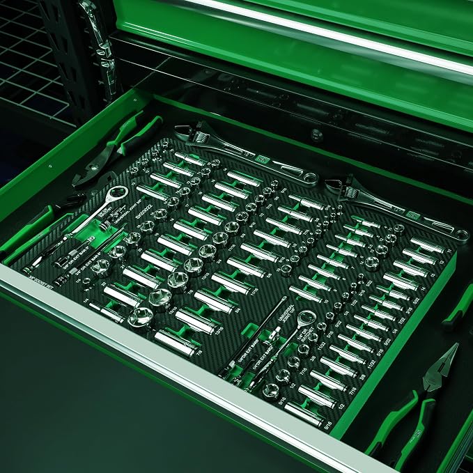 SK 1/4" & 3/8" Drive Socket Set with 90-Tooth Ratchet, SAE & Metric | 105-Piece Sockets, SuperKrome Finish, Premium CR-V Steel with EVA Foam Tool Organizer