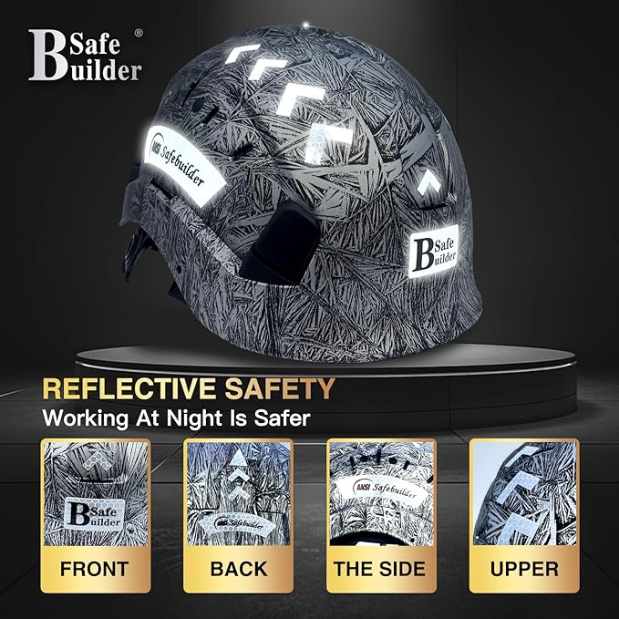 Construction Safety Helmet ABS Hard Hat Adjustable Ventilation System Hardhats Industrial Work Head Protection for Men Certified ANSI/ISEA Z89.1