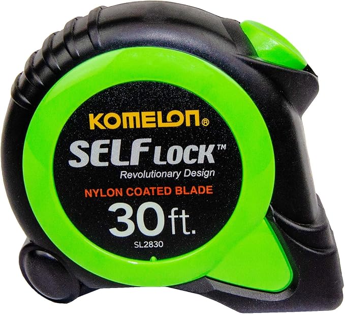 Komelon 30-FT Tape Measure with Self Locking Blade, Retractable (SL2830)