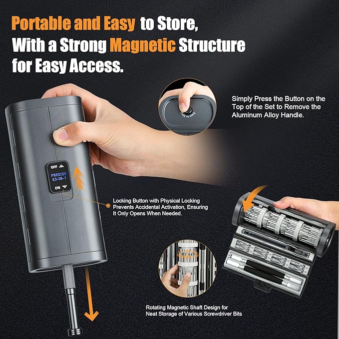 83-In-1 Mini Electric Screwdriver Set Cordless Precision Screwdriver With 72 Magnetic Drill Bits/Led Light/5 Torque Settings Multi-Purpose Precision Repair ToolSet for Phone Laptop Switch Camera Watch