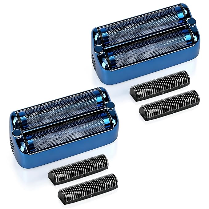Replacement Foil and Cutter Blades - Compatible with BaBylissPRO FXONE Shavers, Double Foil & Cutter Set for Smooth Shaving (Blue-2pcs)
