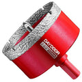 DAYDOOR 2-1/2" Diamond Hole Saw Bit with Pilot Drill Bit -1pc 65mm Diamond Tile Hole Saw with Guiding Bit for Porcelain Tile Ceramic Pottery Granite Stone Glass Bottles(3/8" Triangle Shank)