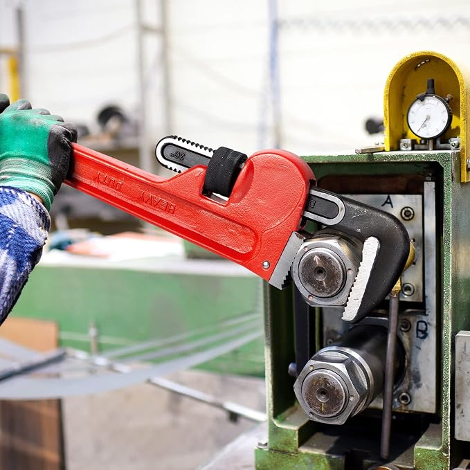 Jetech 36-Inch Heavy Duty Straight Pipe Wrench, Adjustable Aluminum Plumber Wrench with Floating Hook Jaw, Rust Resistant Red I-Beam Handle for Industrial Plumbing