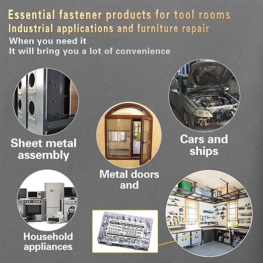 Pressure Rivet Nut Tool Kit, 430Pcs Aluminum Rivet Nut Combination (M8/M6/M5/M4/M3), Suitable for Furniture, Decoration, Automotive, Marine and Industrial Applications