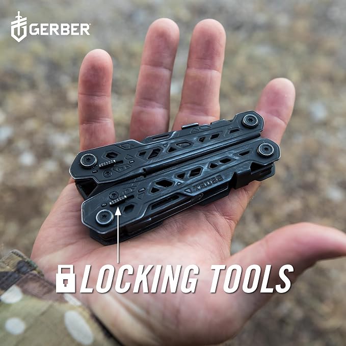 Gerber Truss 17-in-1 EDC Multitool Pliers, Pocket Knife with Sheath, Black