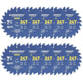 SawWorks 7-1/4" 24T Circular Saw Blade 10-Pack, Framing & Ripping for Contractors & Bulk Buyers, 5/8" Arbor