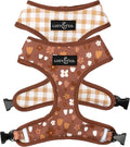 Lucy & Co. Reversible Dog Harness - Water-Repellent Neoprene, Dual-Print Design, Easy Swap Style, Adjustable Comfort Fit - Chocolate Meadows Reversible Harness - Small