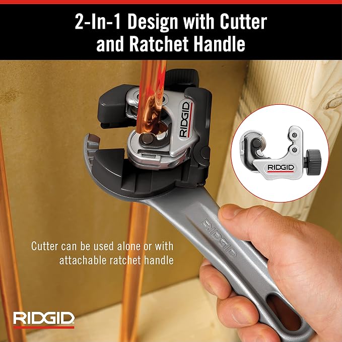 RIDGID 32573 Model 118 2-in-1 Close Quarters Tubing Cutter for 1/4" to 1-1/8" Copper, Brass, and Aluminum Tubing, Compact_tubing cutter with AUTOFEED (Pack of 3)