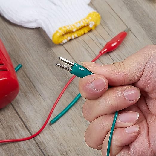 WGGE WG-026 10 Pieces and 5 Colors Test Lead Set & Alligator Clips,20.5 inches / 22 AWG Wire (2 Pack)