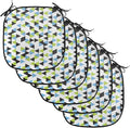 Lunarable Geometric Chair Cushion Pads Set of 6, Abstract Patterns Triangles Geometry in Contrasting Colors, Anti-Slip Seat Padding for Kitchen & Patio, 16"x16", Avocado Green Pale Blue
