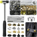 120 Sets Metal Snap Buttons with Hammer, NXTOV 12.5mm Leather Snap Fasteners Kit, 4 Colors Craft Snaps for Clothes, Windbreaker, Shirts, Jacket, Backpacks, Wallet,Bags
