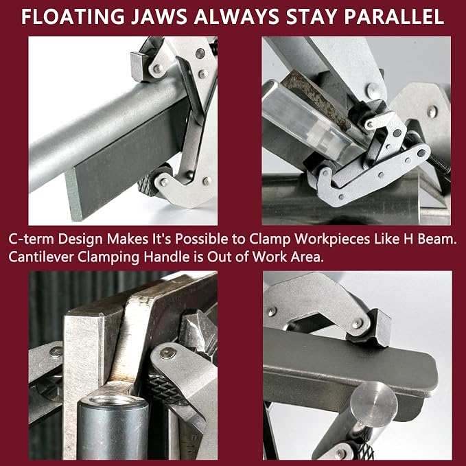 Cantilever No-Twist Deep Throat T-Handle Multi-Purpose Lever Clamp, CTC-2"