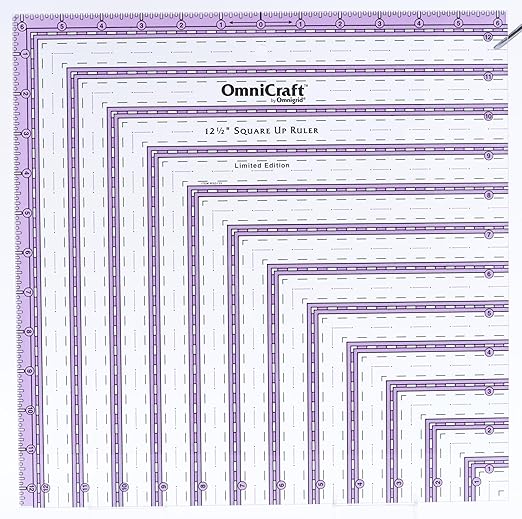 OmniCraft 12-1/2" Square-Up Quilting Ruler by Omnigrid