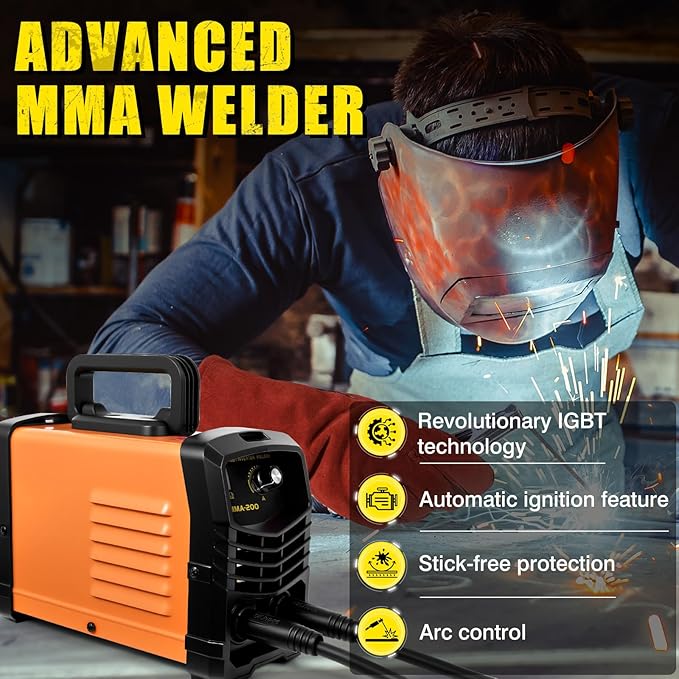 Portable 200A Stick Welding Machine (110V) — Clearance! Includes 25 Rods, IGBT Inverter Tech, Hot Start & Anti-Stick, Synergic Control for DIY Projects and Home Fixes– Only $39.99
