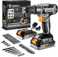 Power Drill Cordless: DEKOPRO 20V Electric Drills with 3/8-Inch Keyless Chuck, Variable Speed, Power Cordless Drill Set Tool with 2 Batteries, Charger&30 Accessories(Gray)