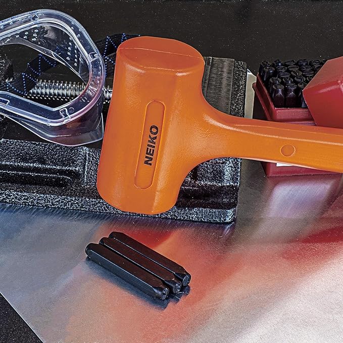 NEIKO 02849A 4 Lb Dead Blow Hammer, Neon Orange | Unibody Molded | Checkered Grip | Spark and Rebound Resistant